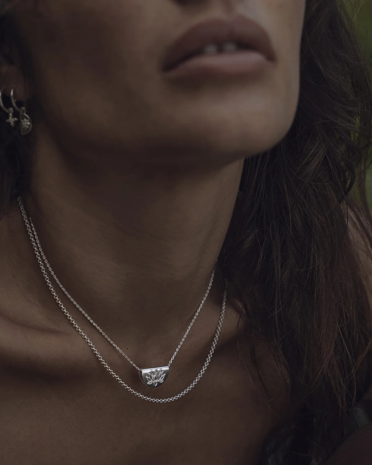 By Charlotte Lotus Short Necklace SILVER