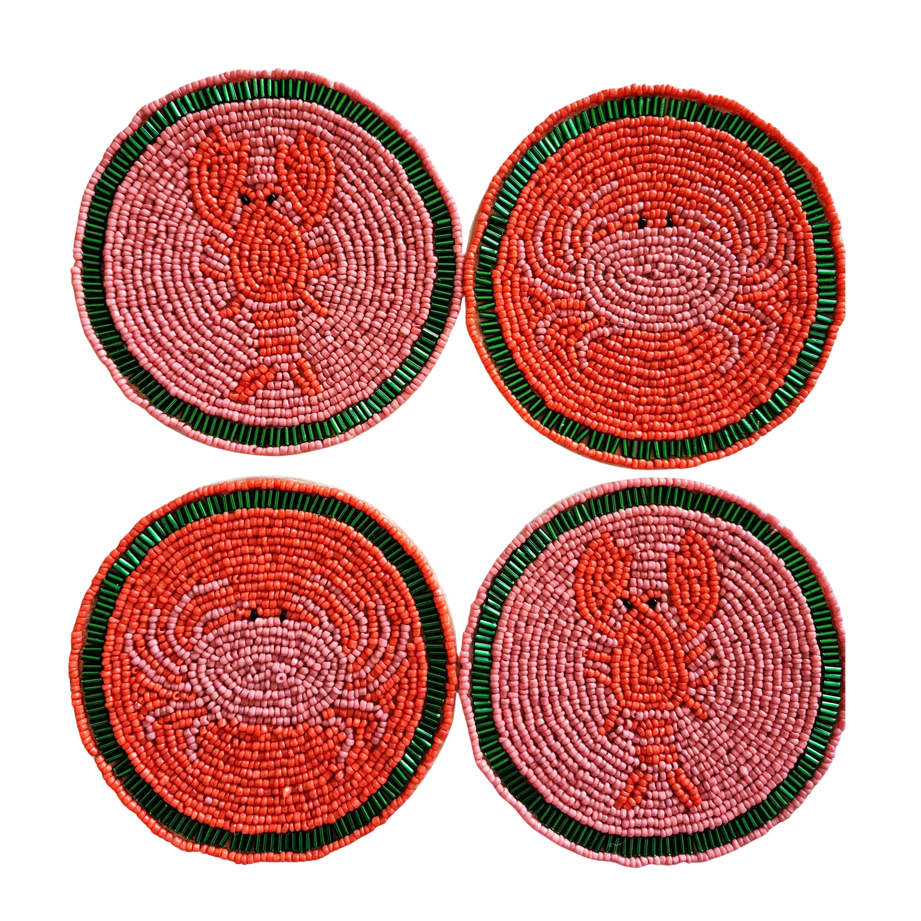 Beaded Coasters Set 4 CRAB & LOBSTER