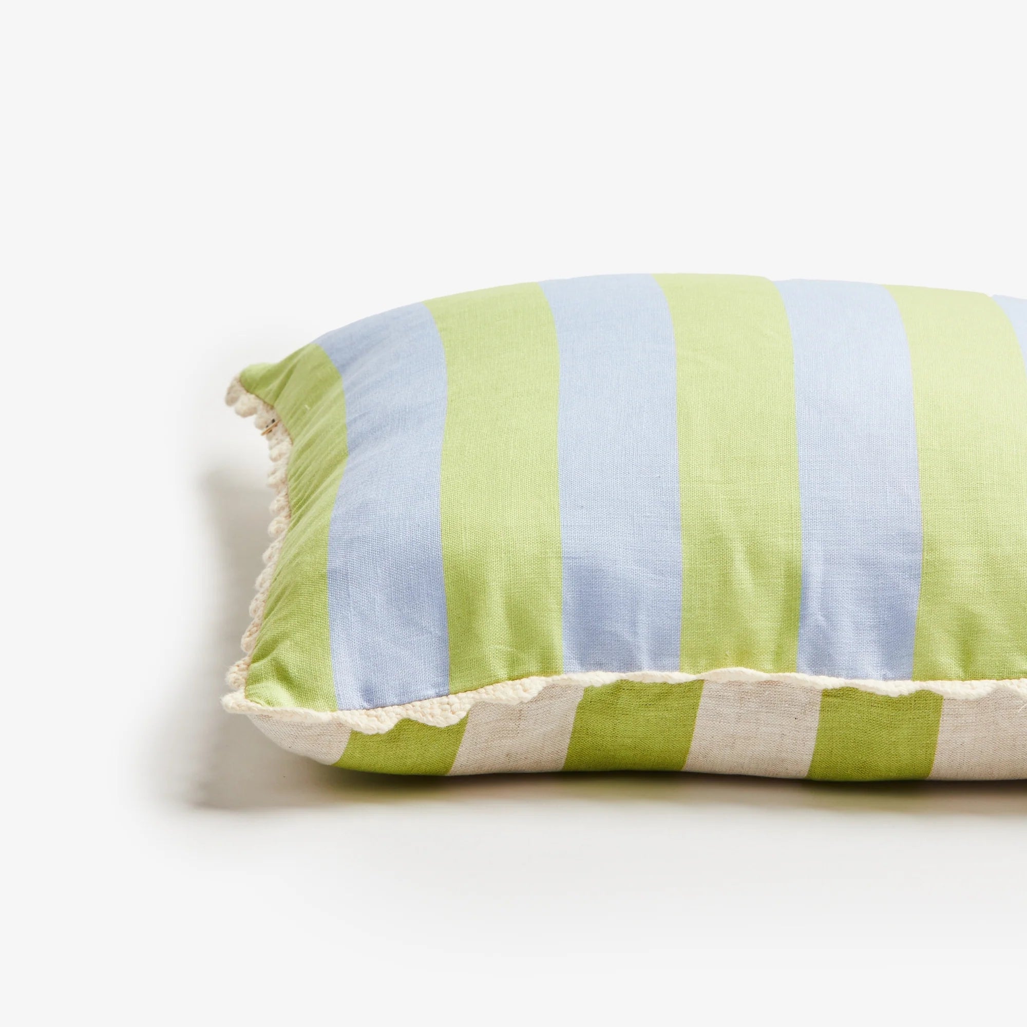 BONNIE & NEIL Bold Stripe Cushion 50cm BLUE LIME