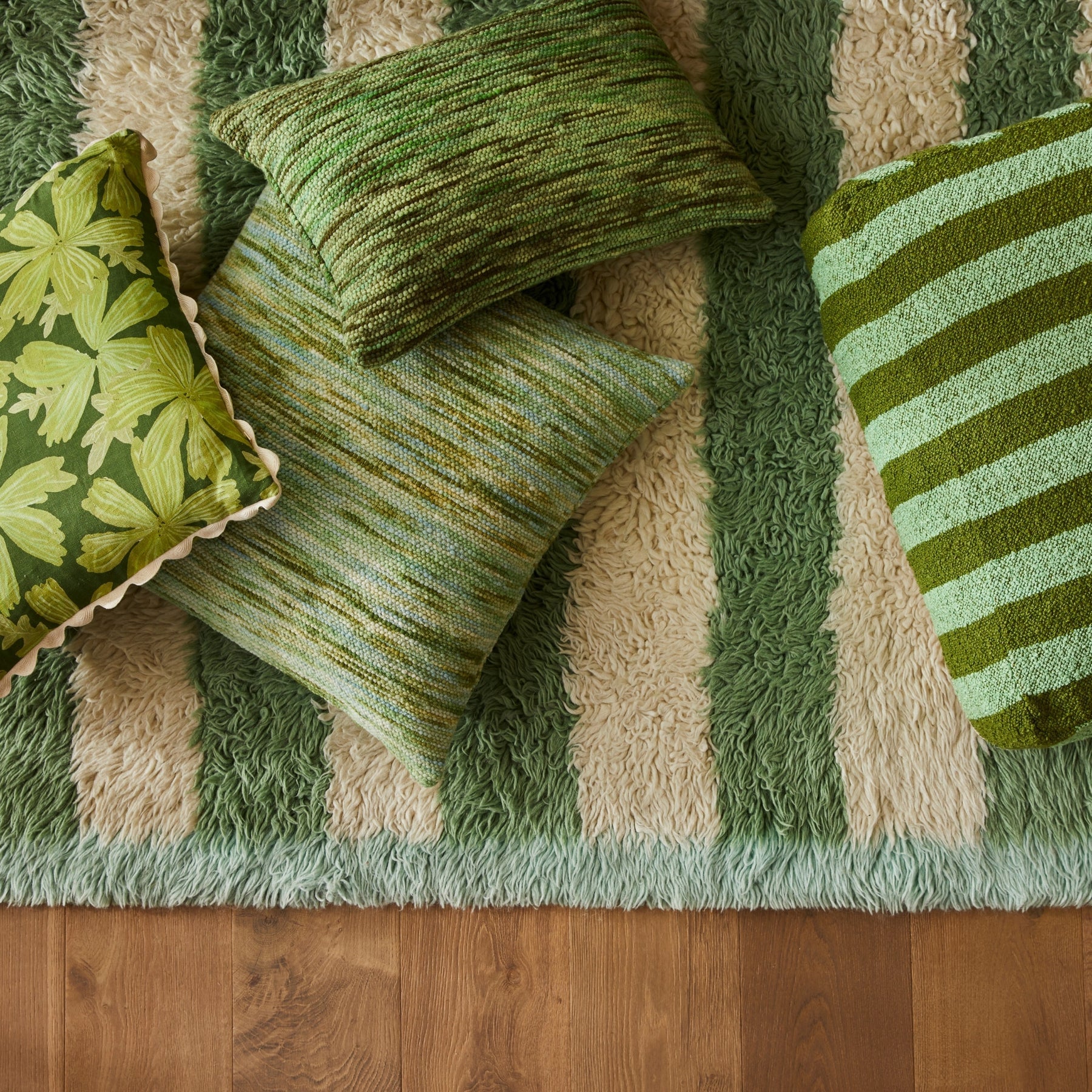 Bonnie & Neil Wool Marle Cushion 40x60cm EMERALD