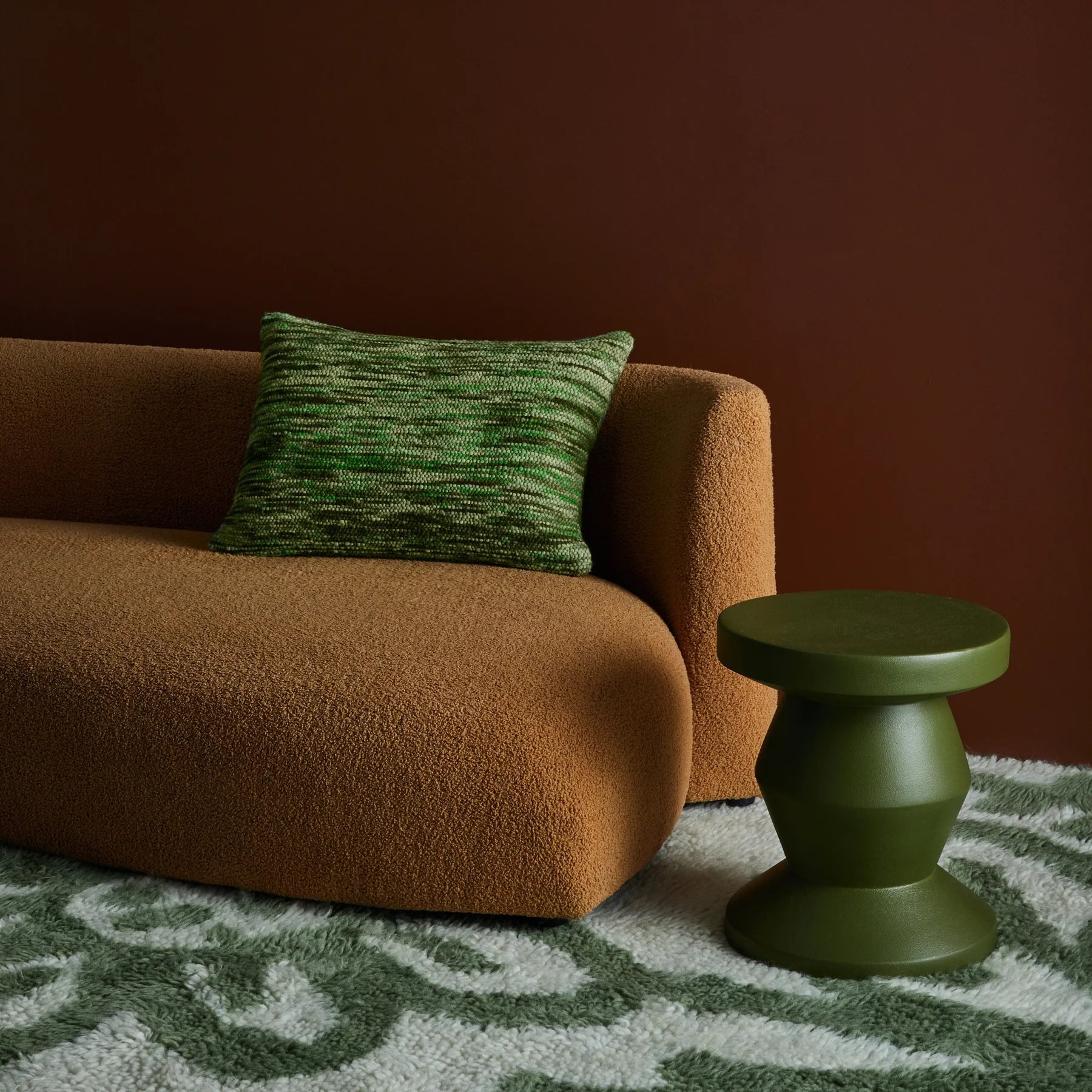 Bonnie & Neil Wool Marle Cushion 40x60cm EMERALD