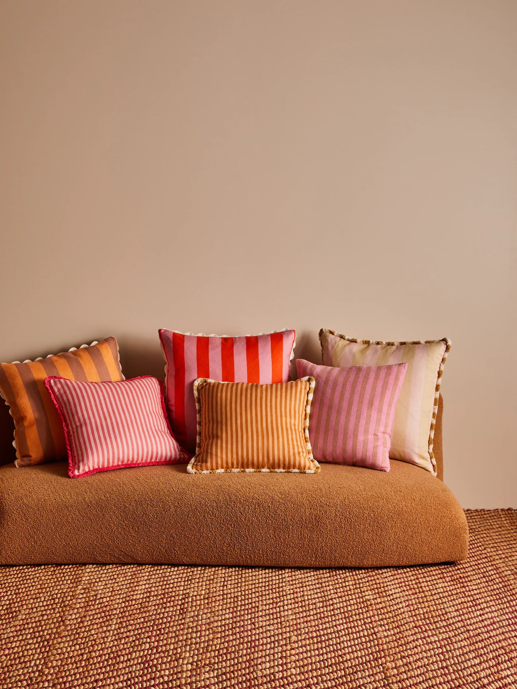 Bonnie & Neil Pinstripe Nutmeg Cushion 50CM
