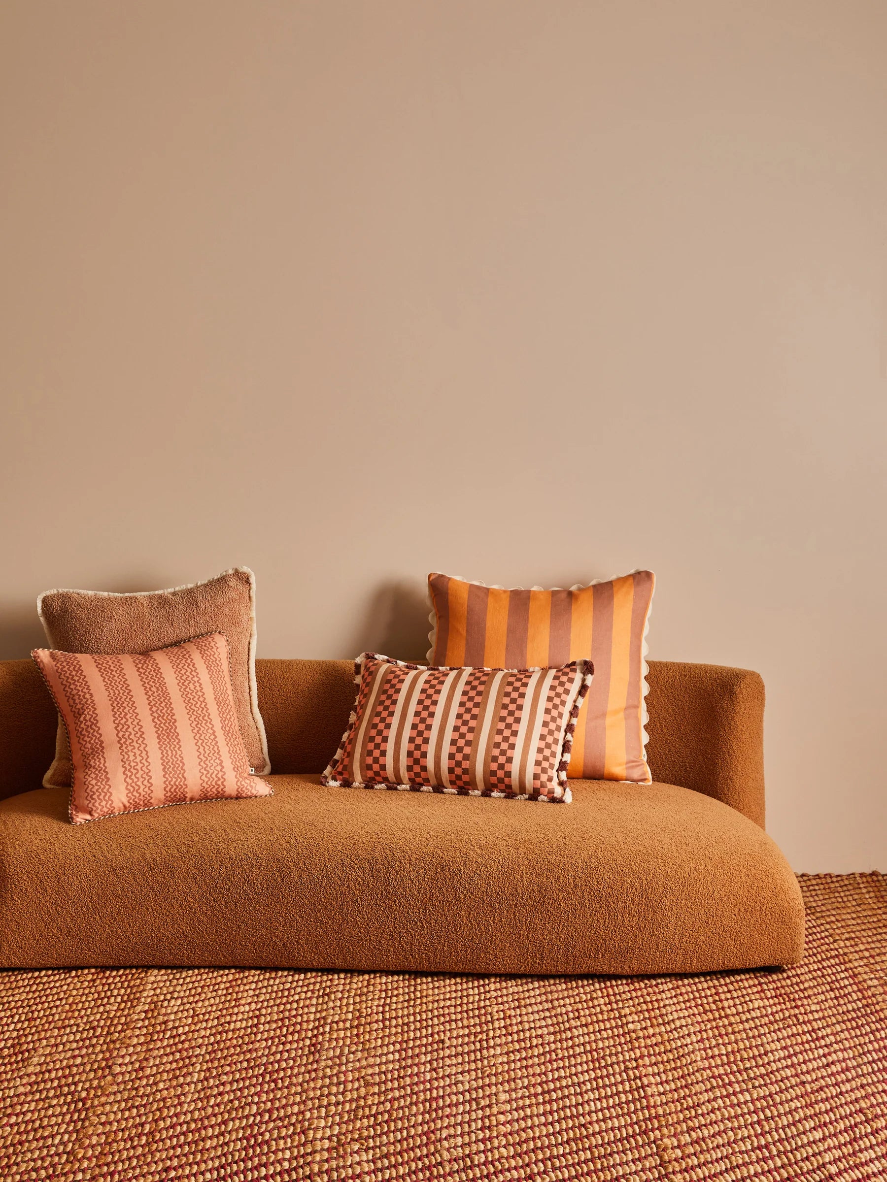 Bonnie & Neil Mini Wave Terracotta Cushion 50CM