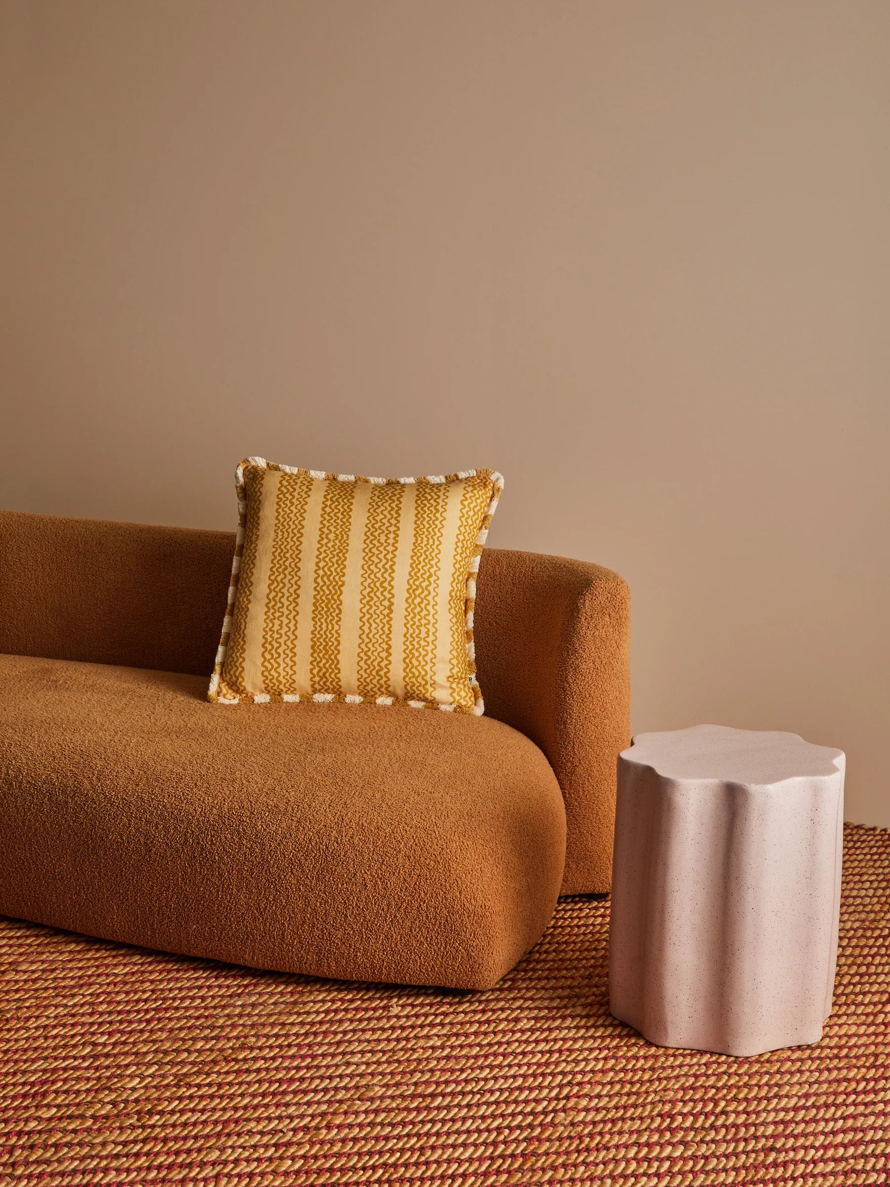 Bonnie & Neil Mini Wave Caramel Cushion 50CM