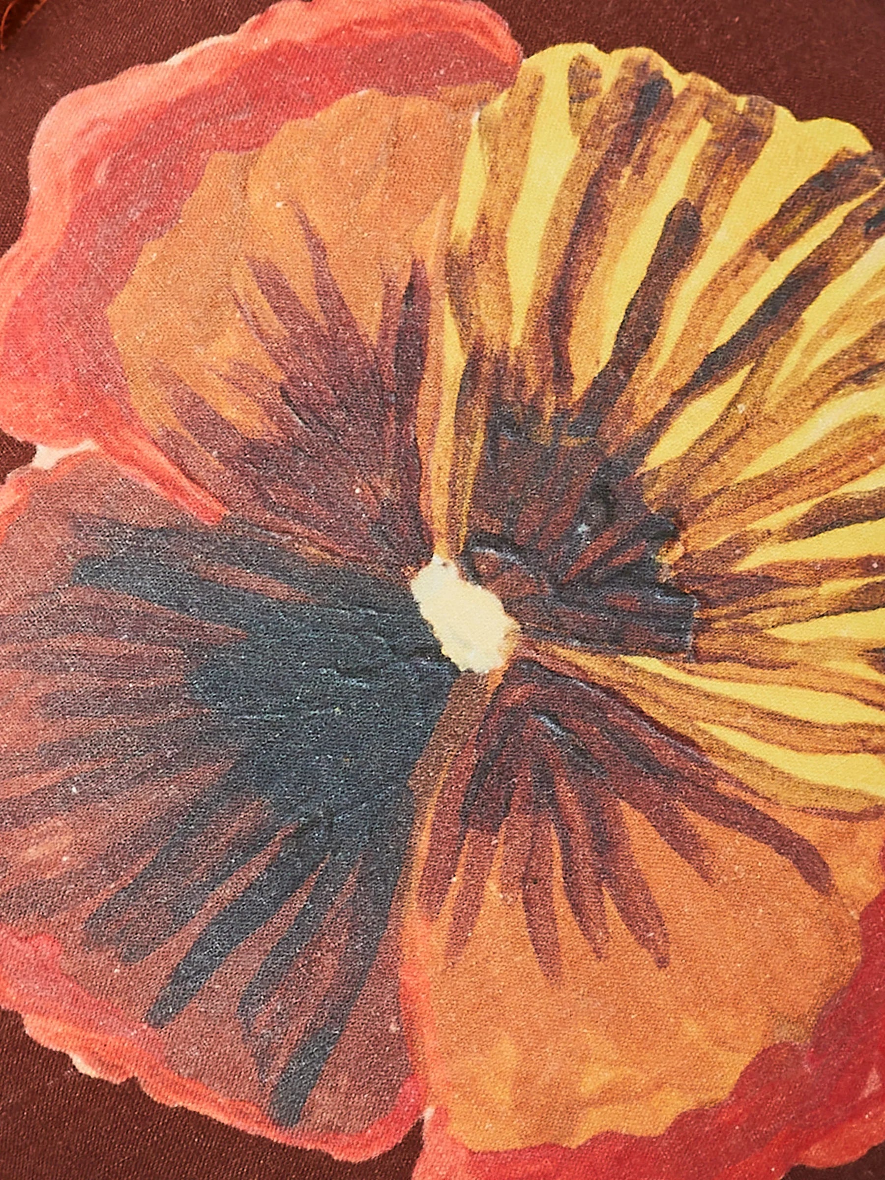 Bonnie & Neil Wild Pansy Chocolate Round Cushion 45cm