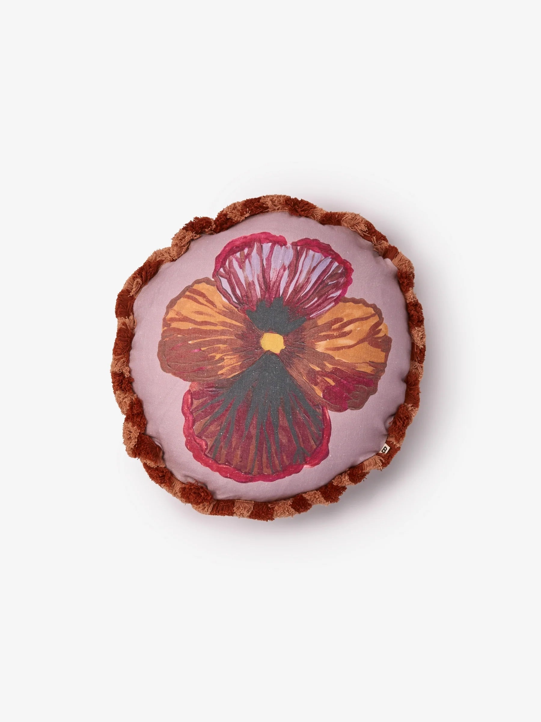 Bonnie & Neil Wild Pansy Lilac Round Cushion 45cm