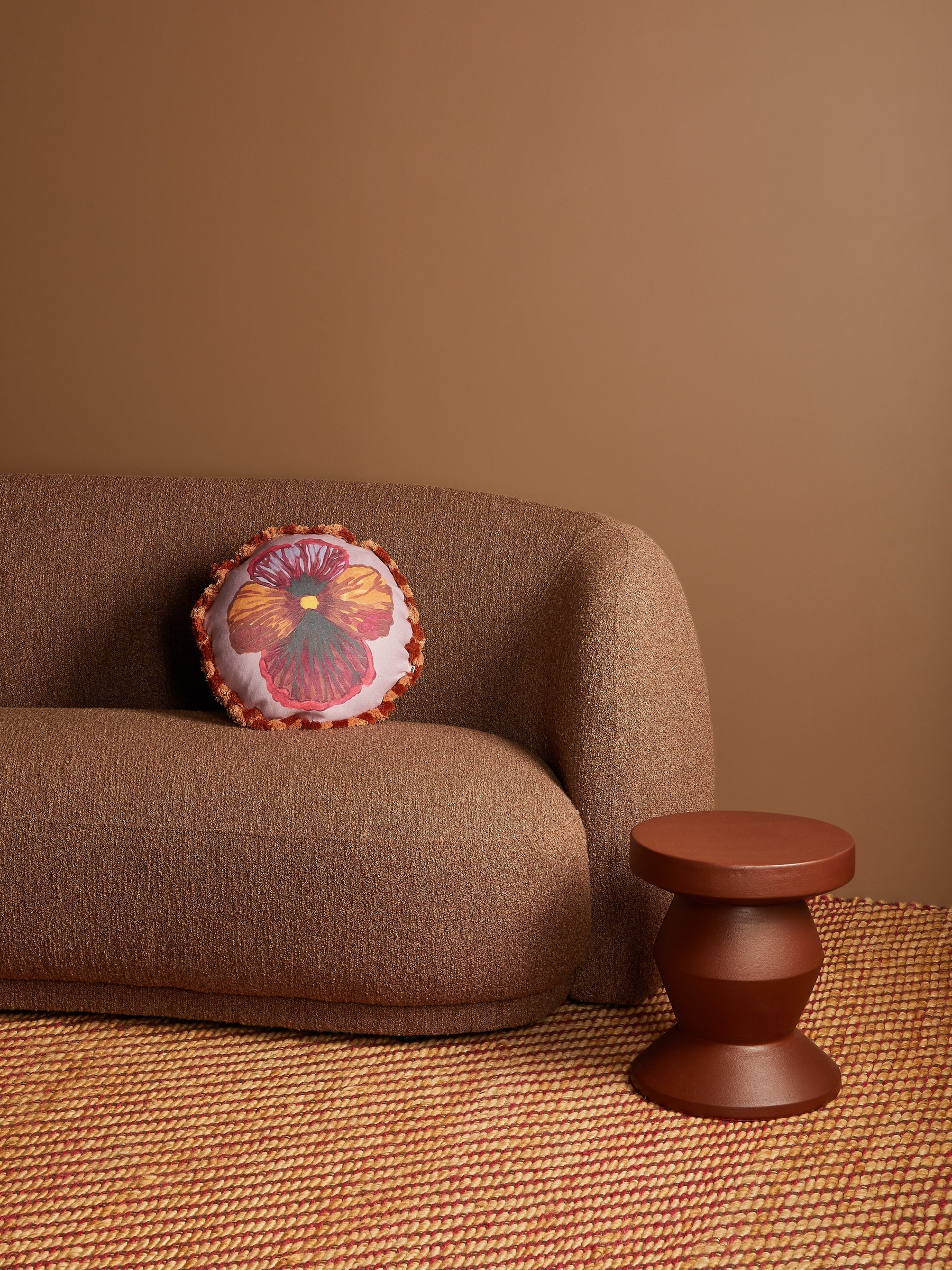 Bonnie & Neil Wild Pansy Lilac Round Cushion 45cm