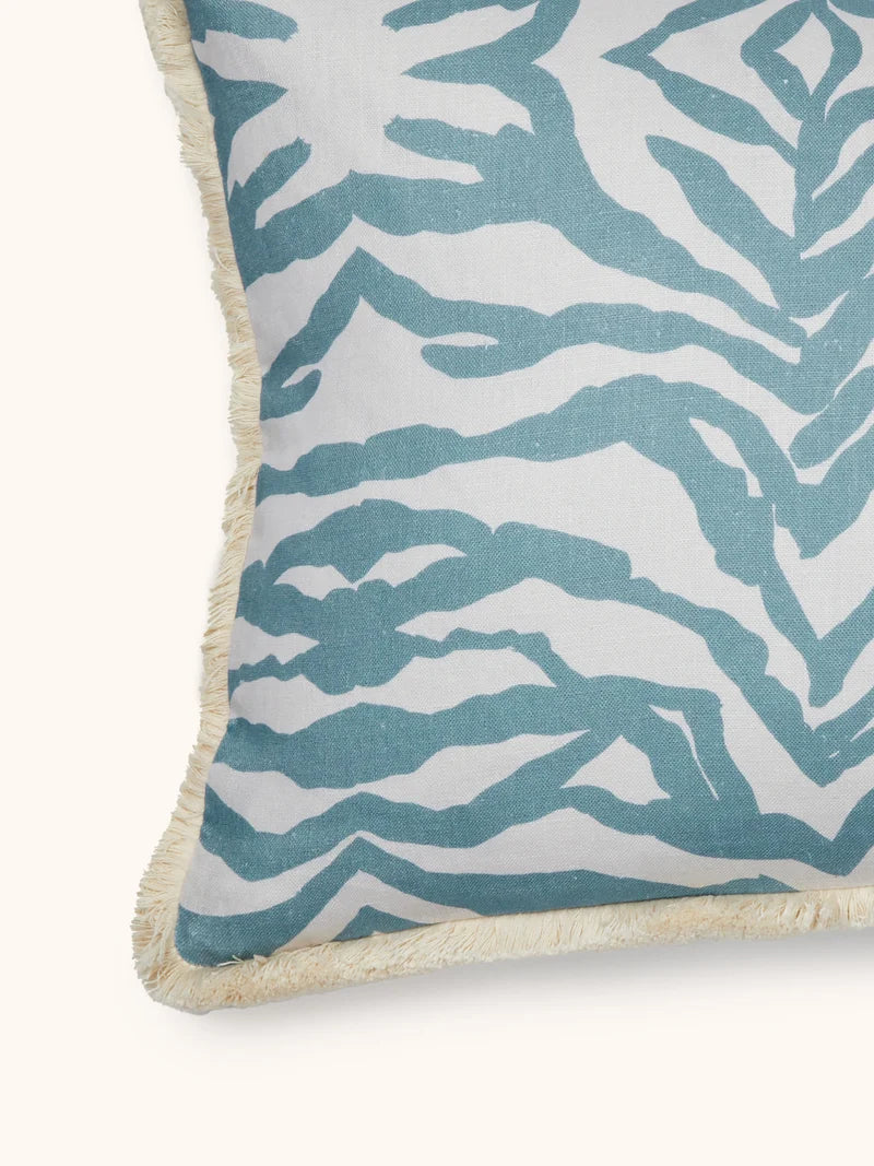Bonnie & Neil Zebra Cushion BLUE 60 x 40cm