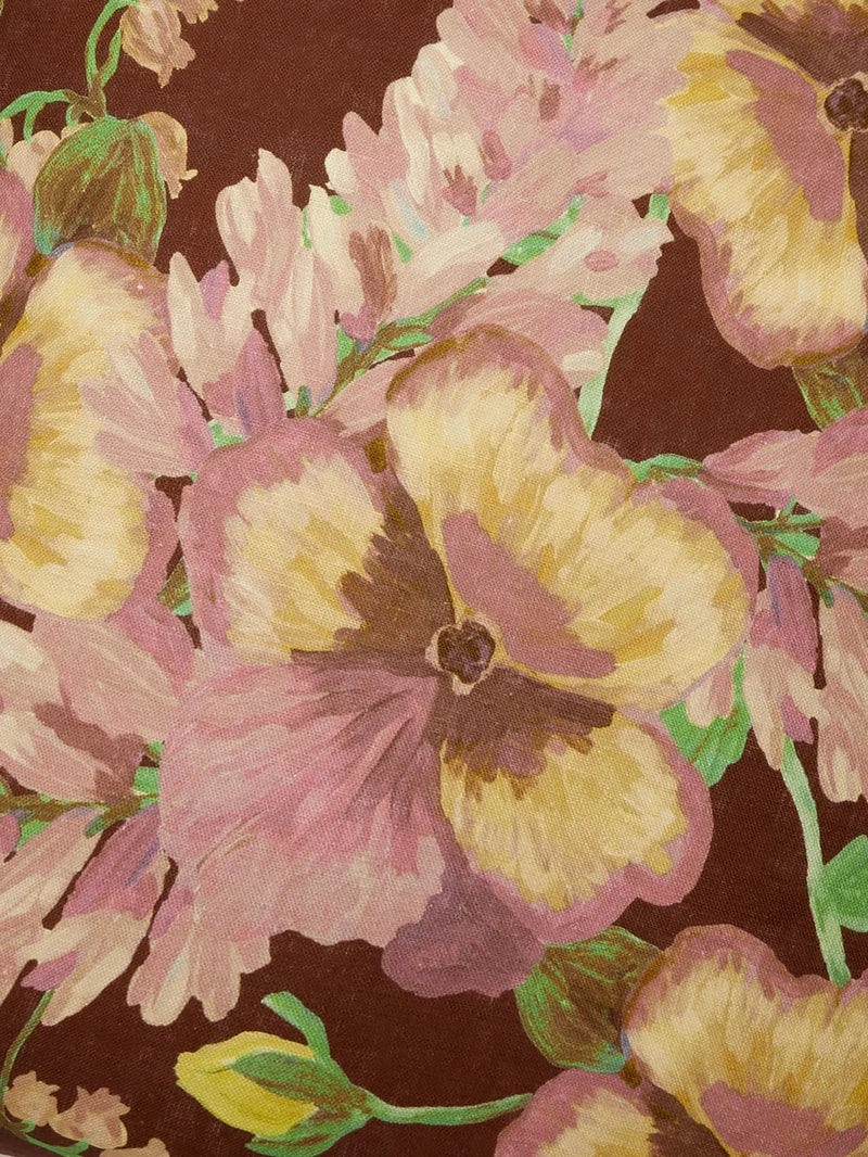 Bonnie & Neil Mountain Floral Cushion Cocoa 50cm
