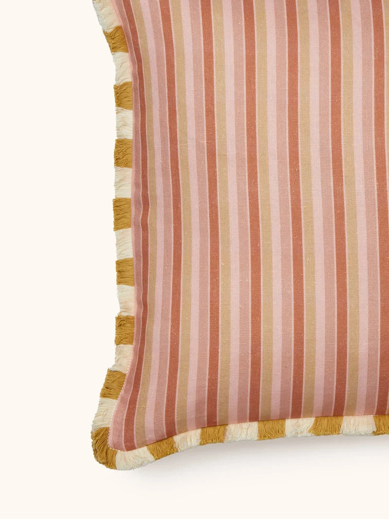 Bonnie & Neil Garden Stripe Cushion Pink 50cm