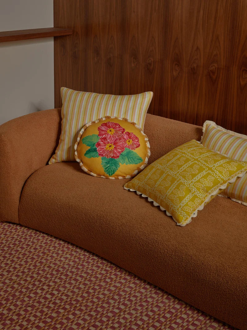 Bonnie & Neil Martine Stripe Cushion Yellow 50cm