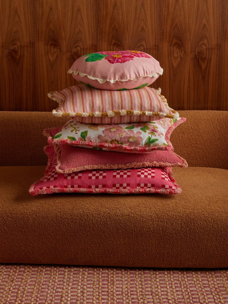 Bonnie & Neil Garden Stripe Cushion Pink 50cm