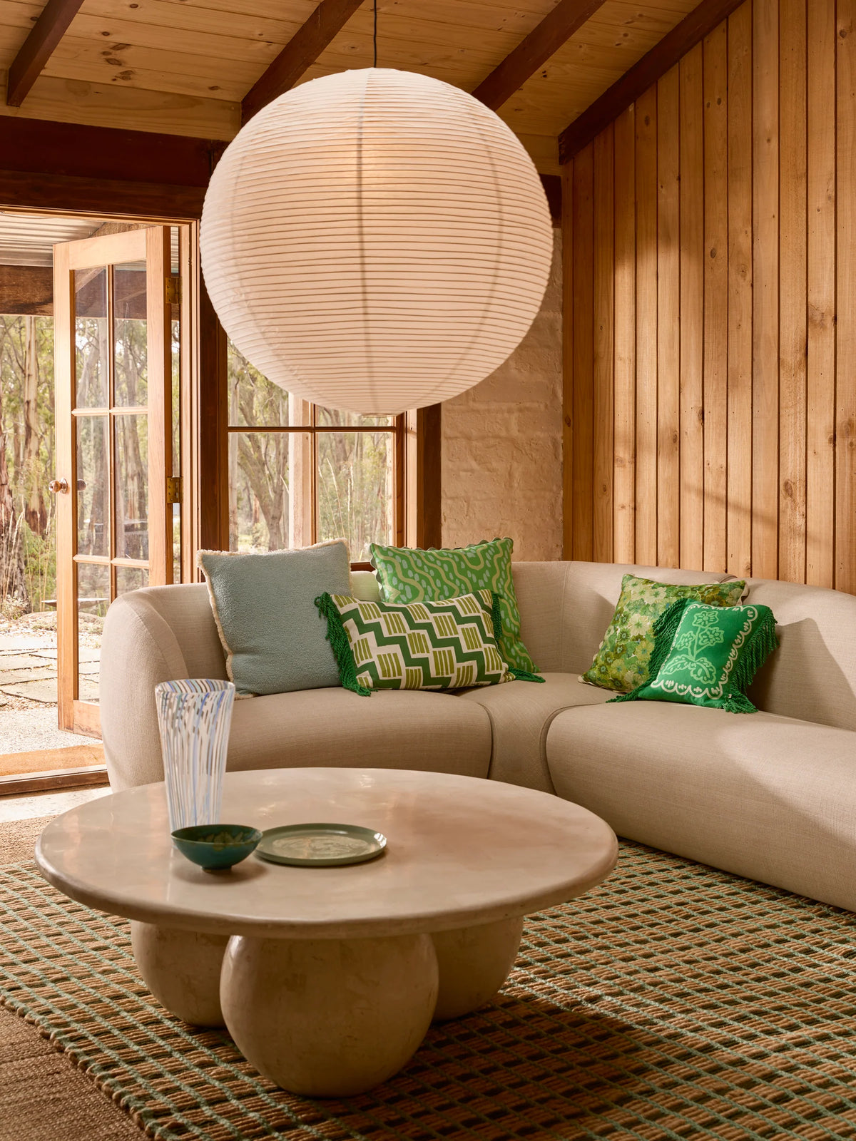 Bonnie & Neil Primrose Cushion Green 50cm