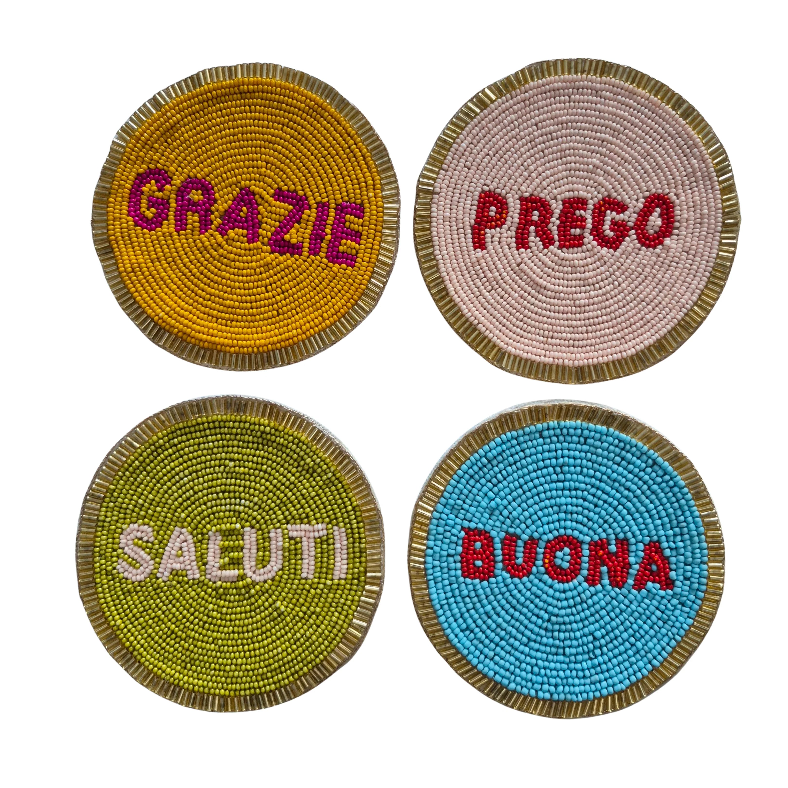 Beaded Coasters Set 4 EURO SUMMER