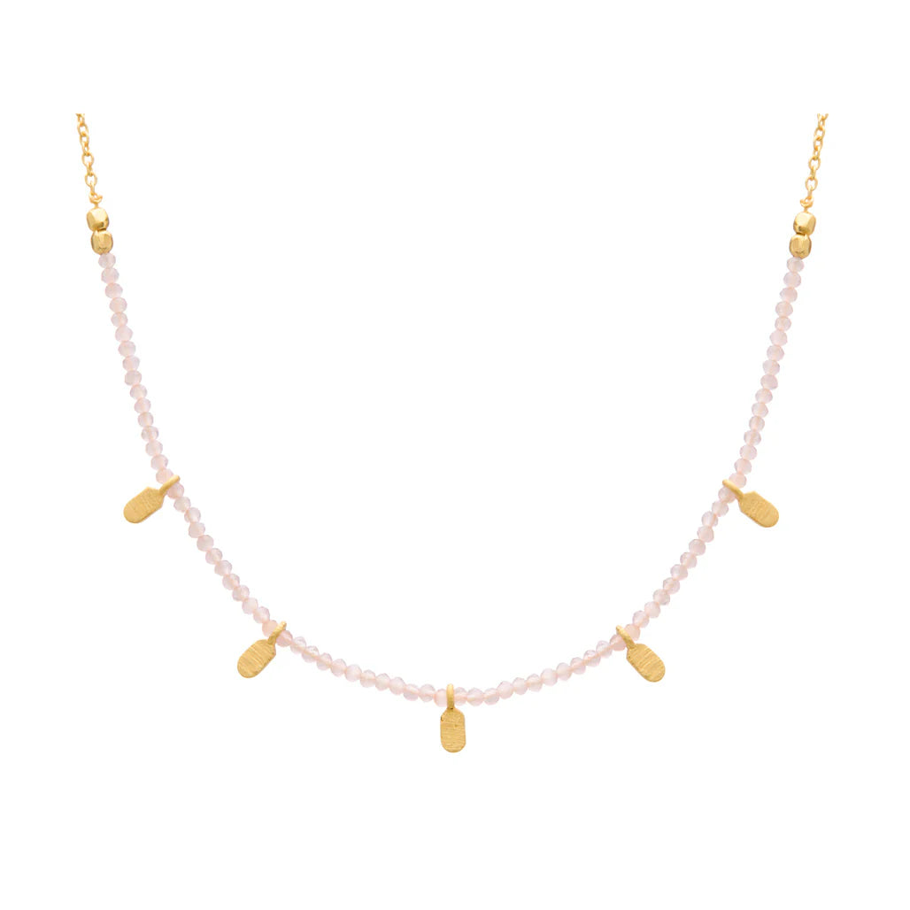 MURKANI Rose Quartz Choker GOLD