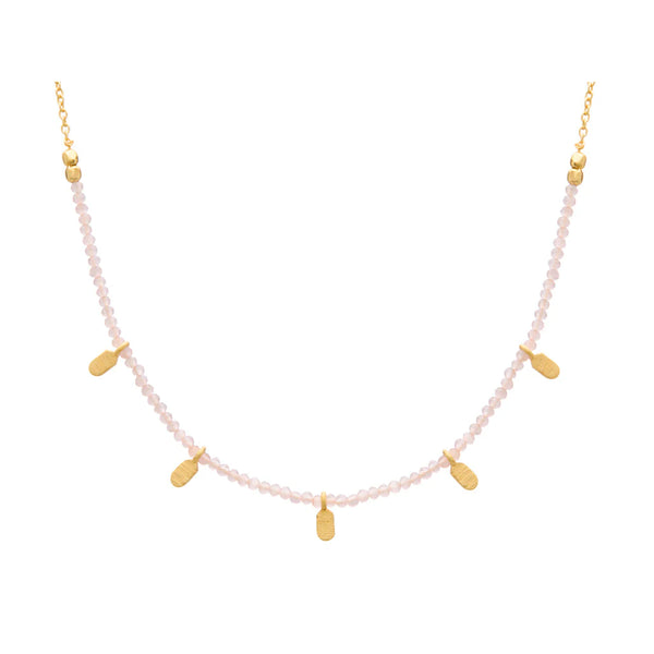 MURKANI Rose Quartz Choker GOLD