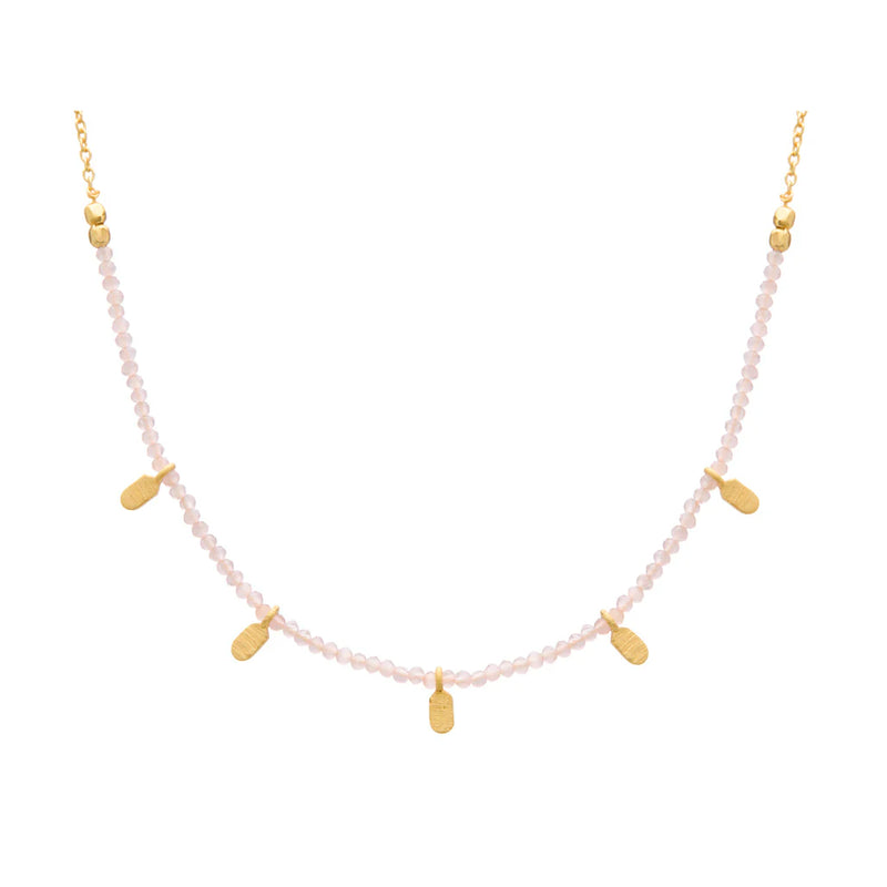 MURKANI Rose Quartz Choker GOLD