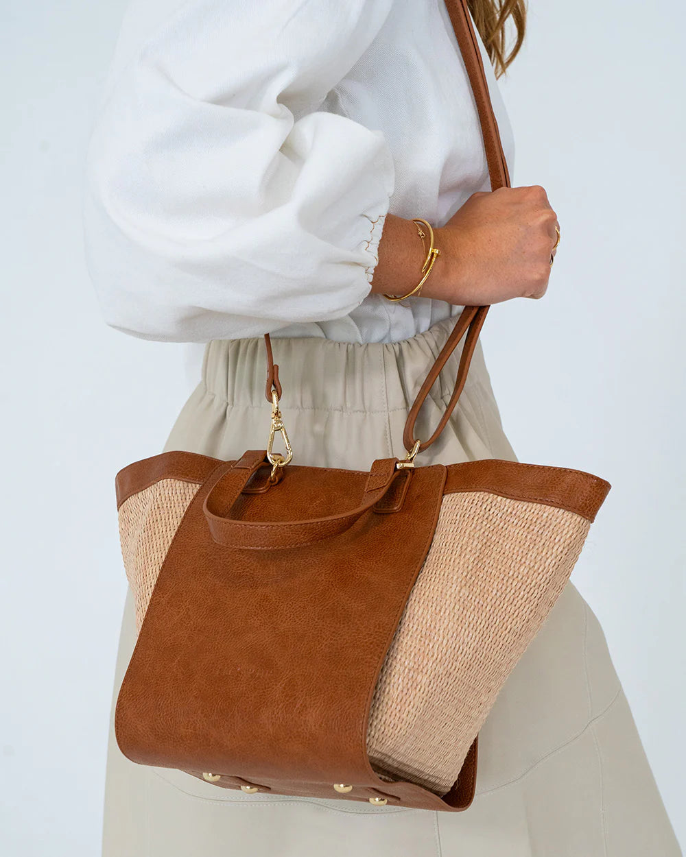 Elms & King Carnegie Tote TAN / NATURAL WEAVE