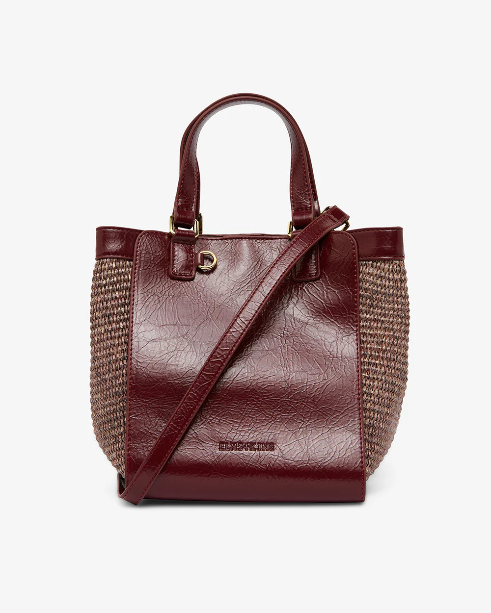 Elms & King Carnegie Tote BURGUNDY / COCO WEAVE