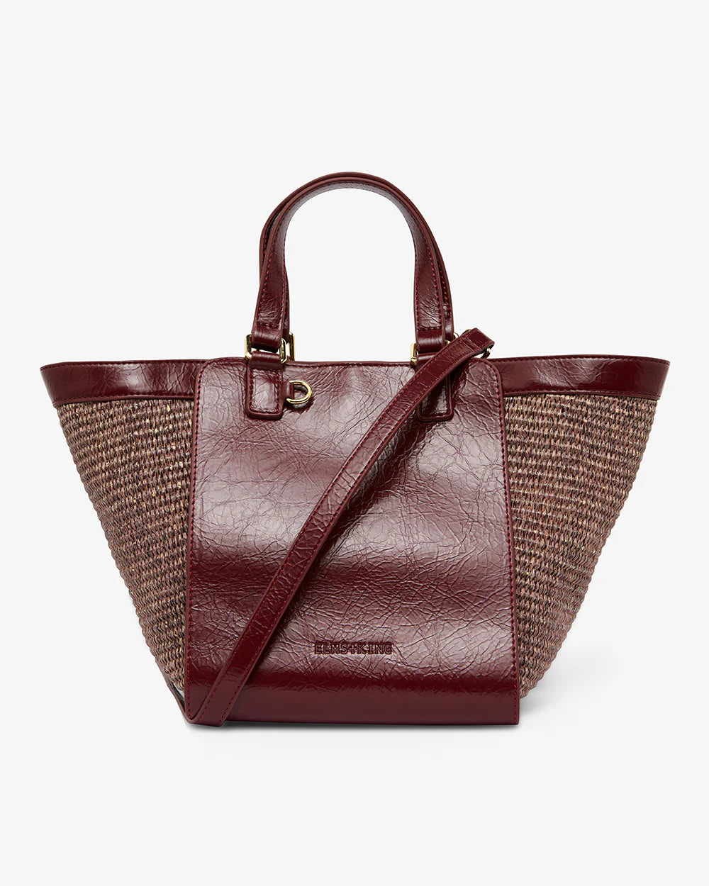 Elms & King Carnegie Tote BURGUNDY / COCO WEAVE