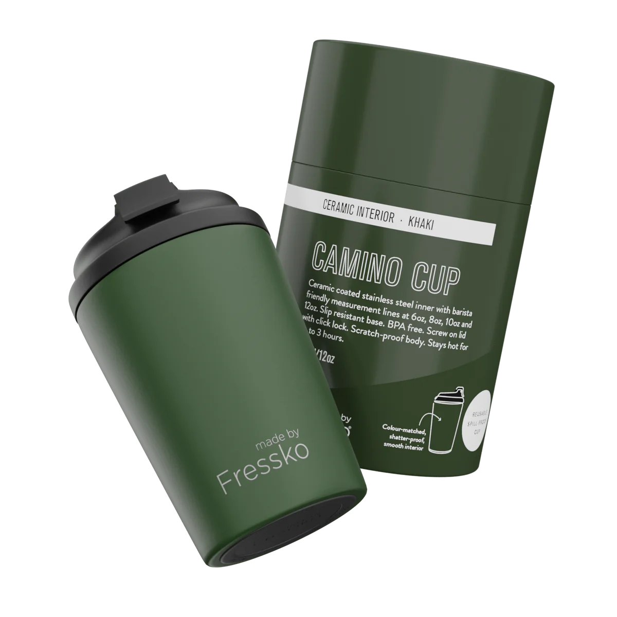 FRESSKO Ceramic Lined Camino Cup KHAKI