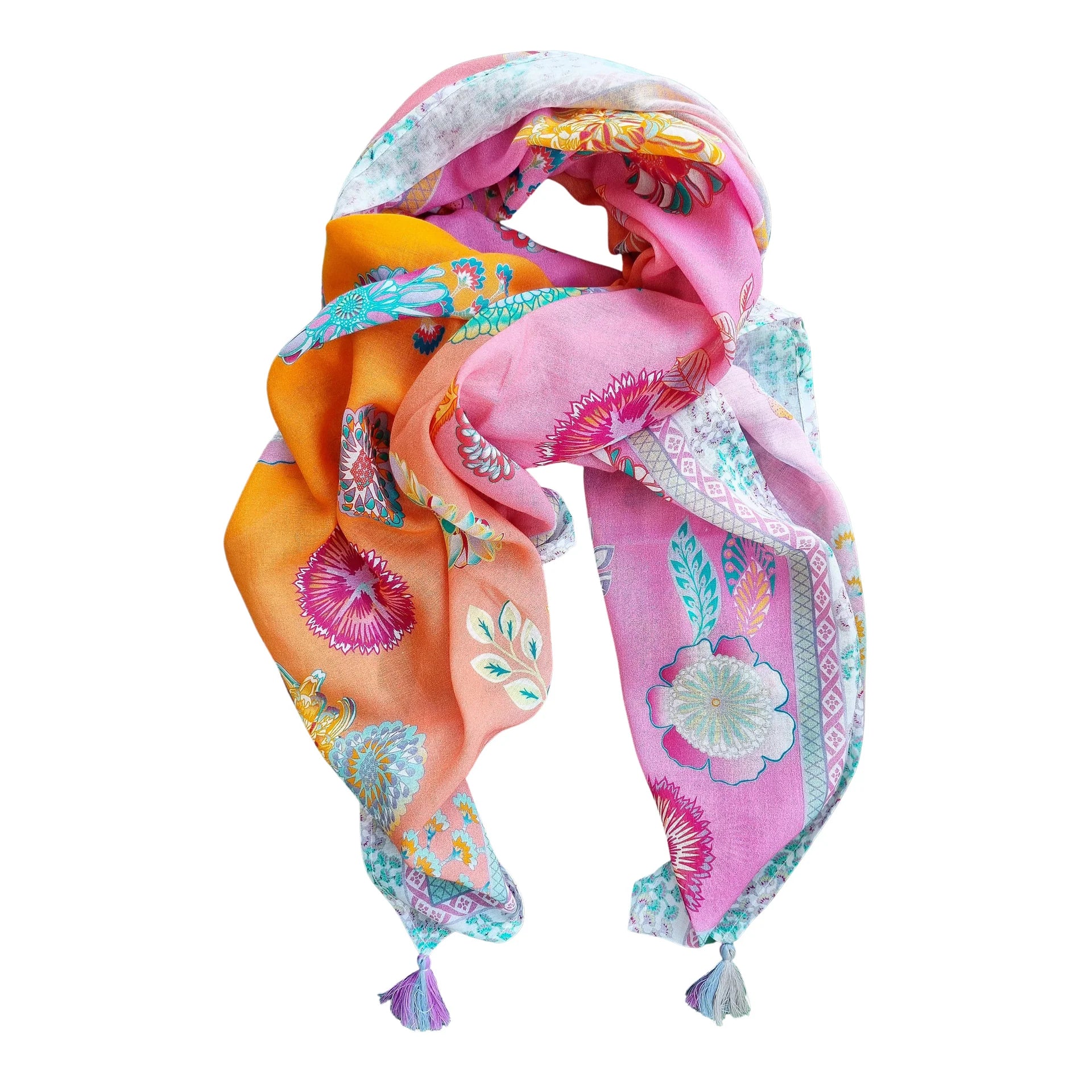 ZODA Scarf PINK/ORANGE FLORAL