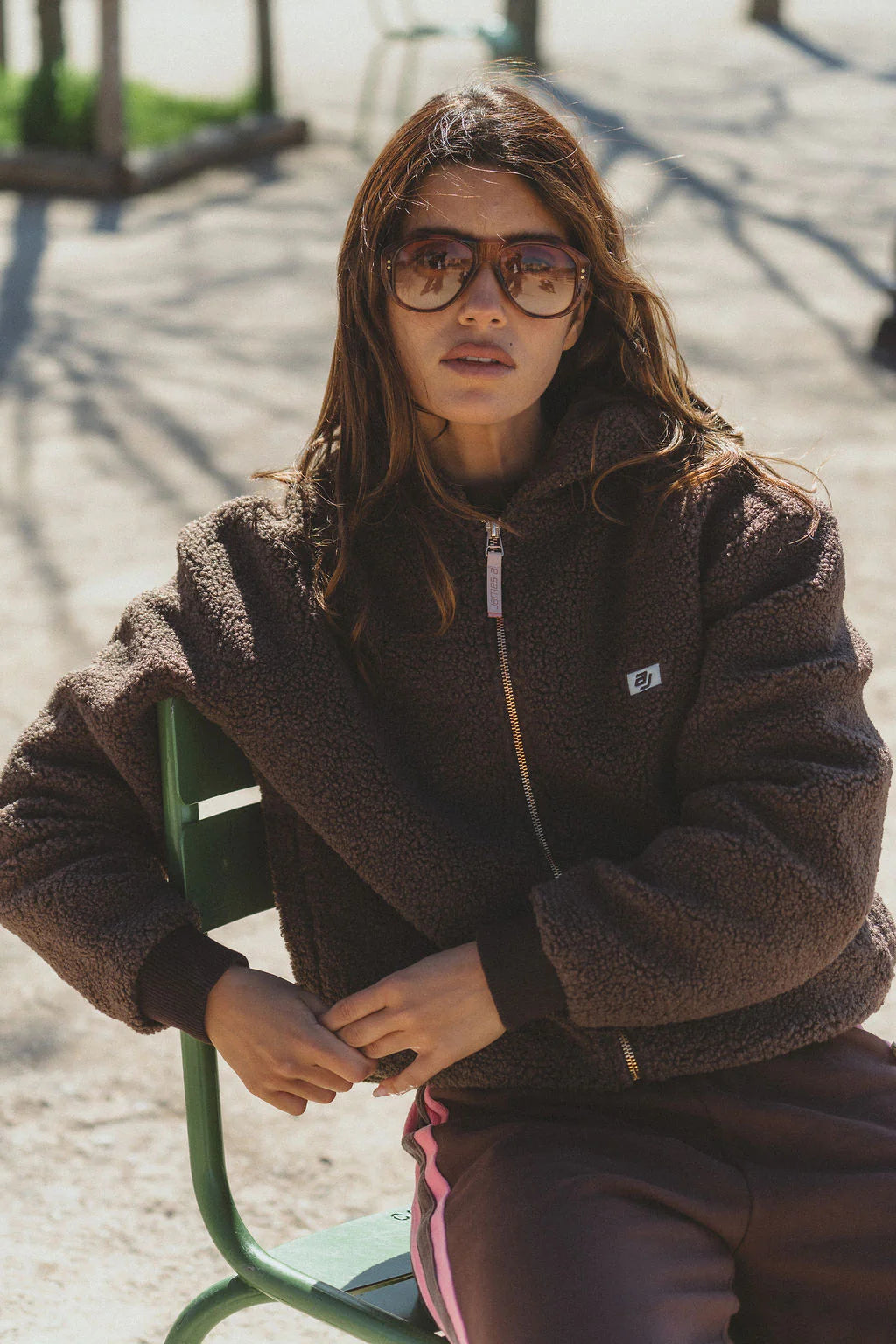 ARAMINTA JAMES Sherpa Hooded Jacket DARK CHOC