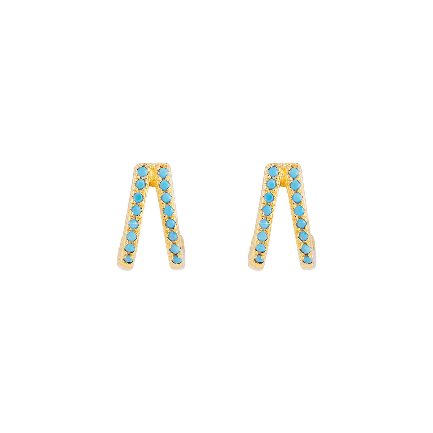 FAIRLEY Turquoise Twin Pave Huggies