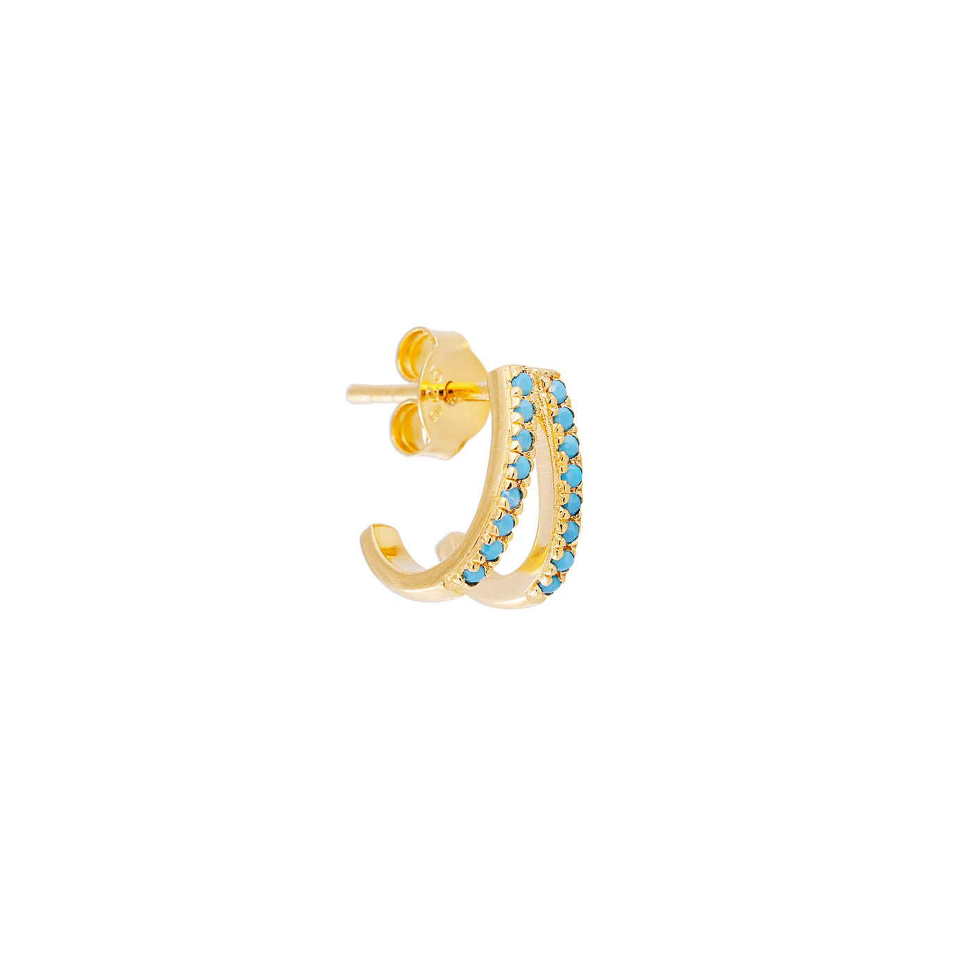 FAIRLEY Turquoise Twin Pave Huggies