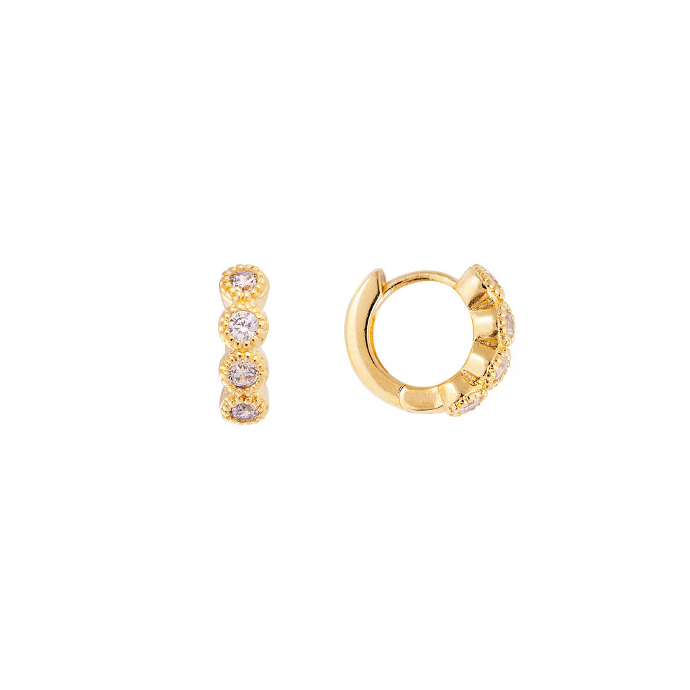 FAIRLEY Vintage Crystal Huggies GOLD