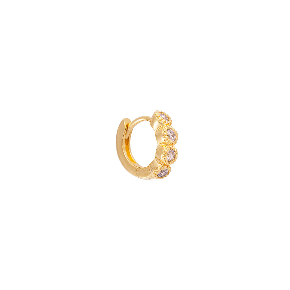 FAIRLEY Vintage Crystal Huggies GOLD