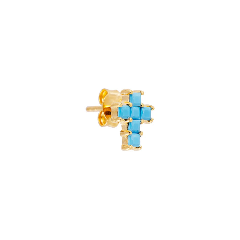 FAIRLEY Azzurra Cross Studs