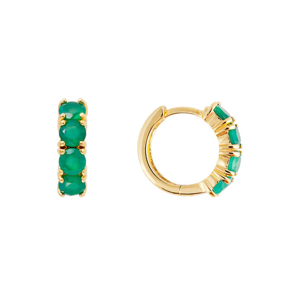 FAIRLEY Midi Hoops GREEN AGATE