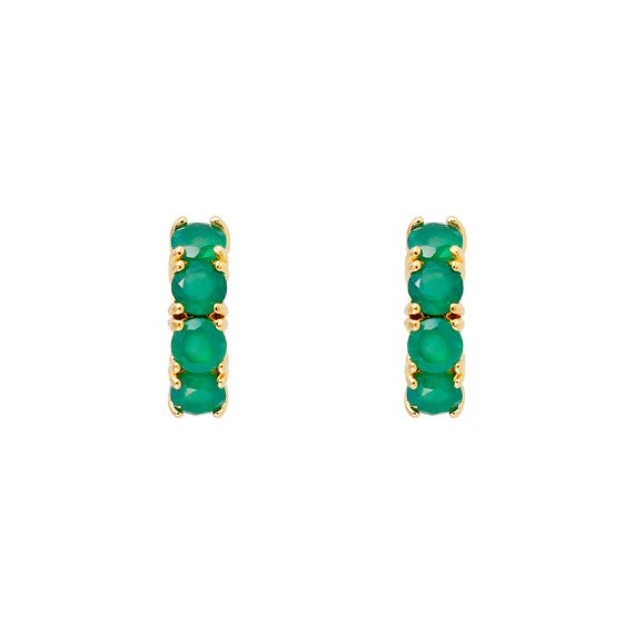 FAIRLEY Midi Hoops GREEN AGATE