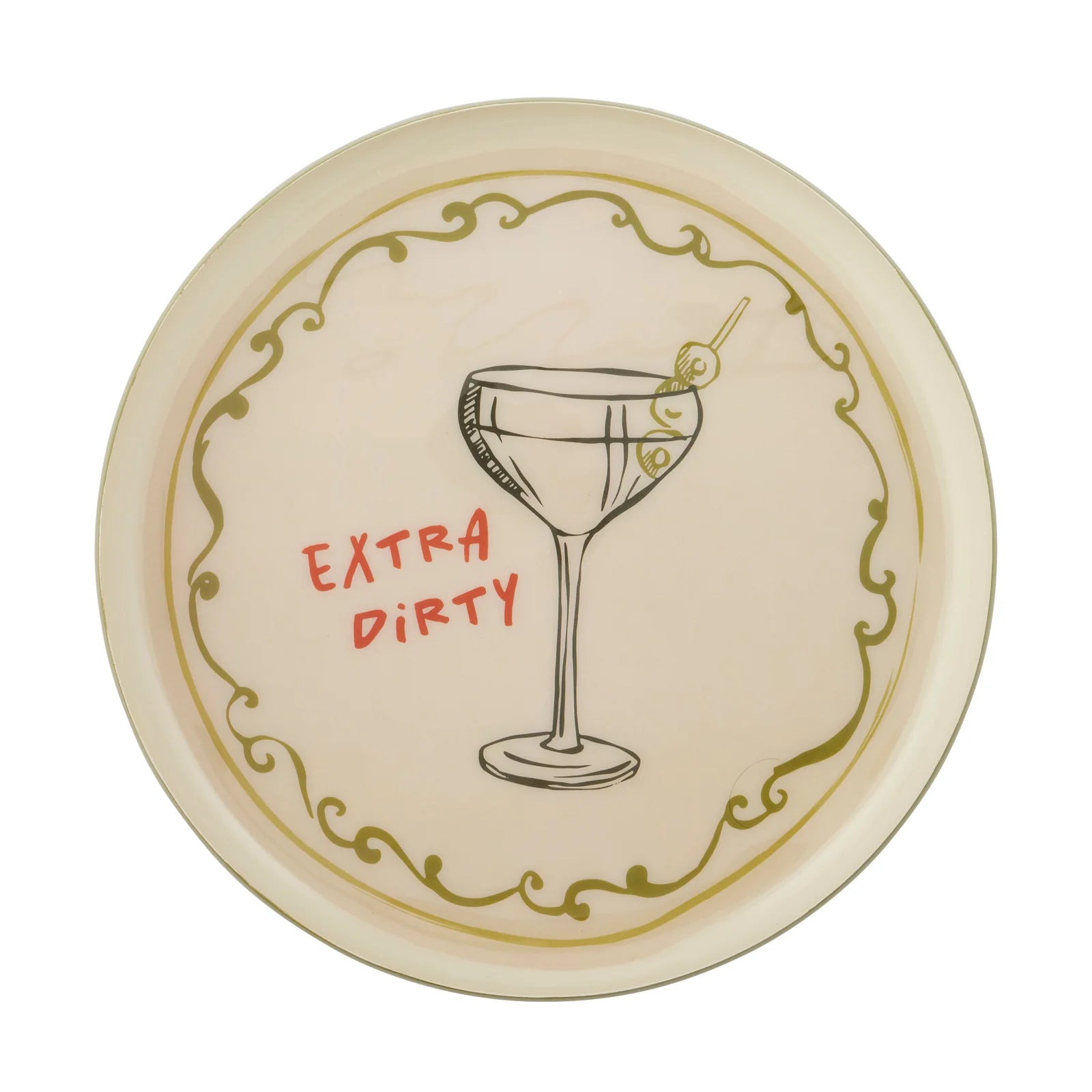 Dirty Martini Metal Tray IVORY 32cm x 4cm