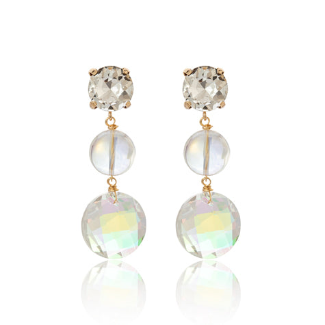 Crystal Triple Drop Earrings CLEAR