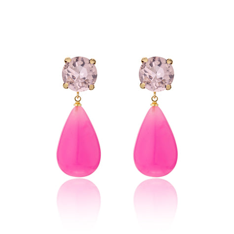 Crystal and Teardrop NEON PINK