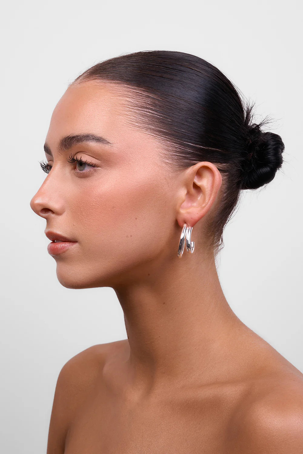 LIBERTE Neve Double Hoop SILVER
