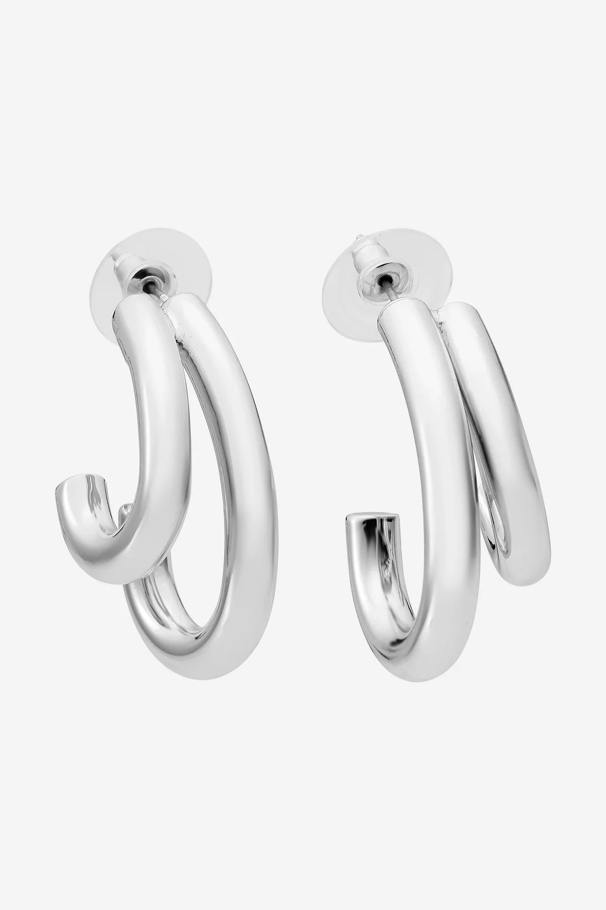 LIBERTE Neve Double Hoop SILVER