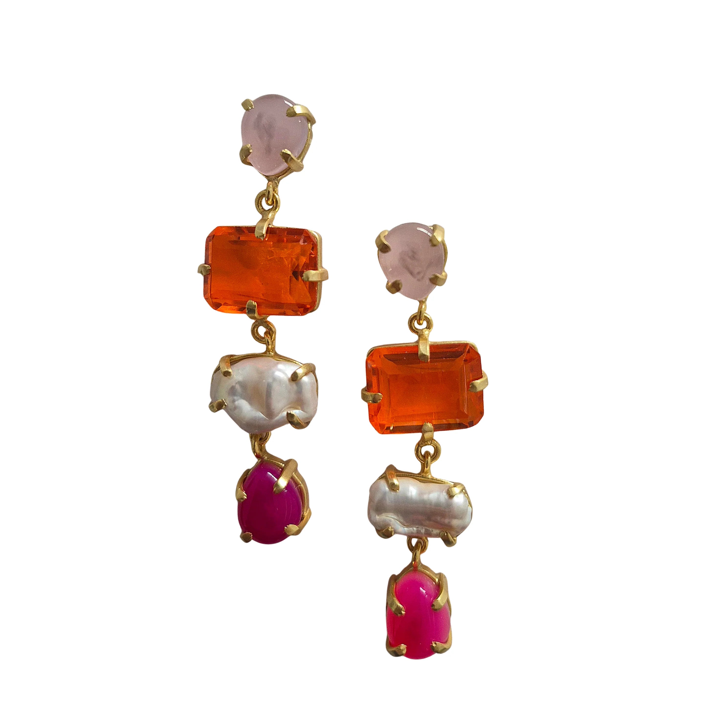 Statement Earrings PINK ORANGE