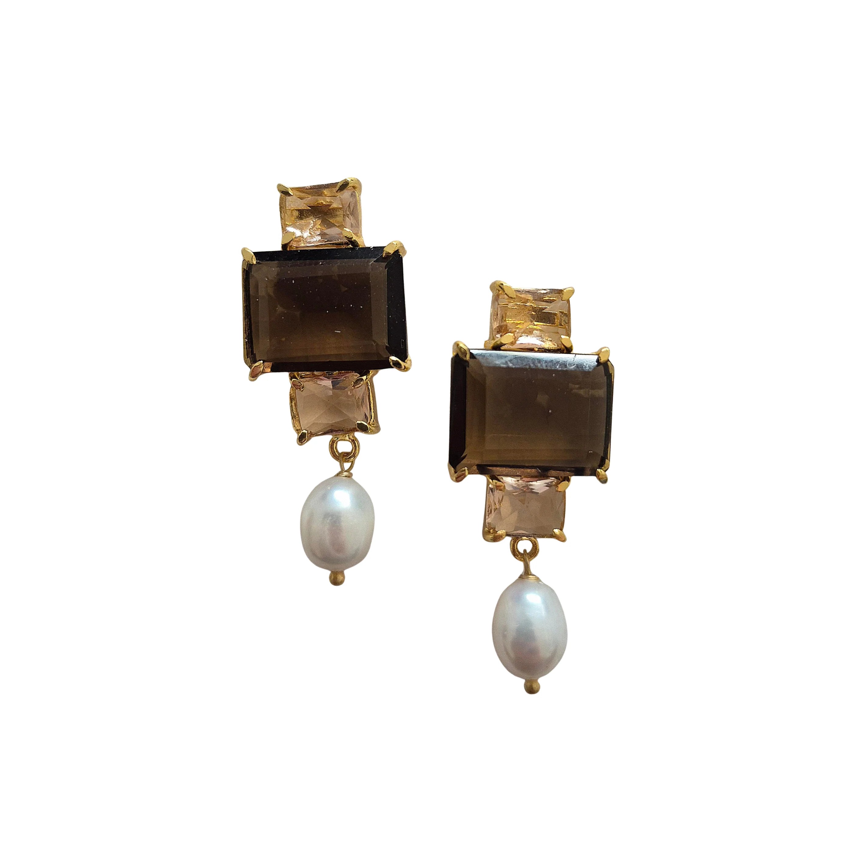 Statement Earrings SMOKE & PEARL