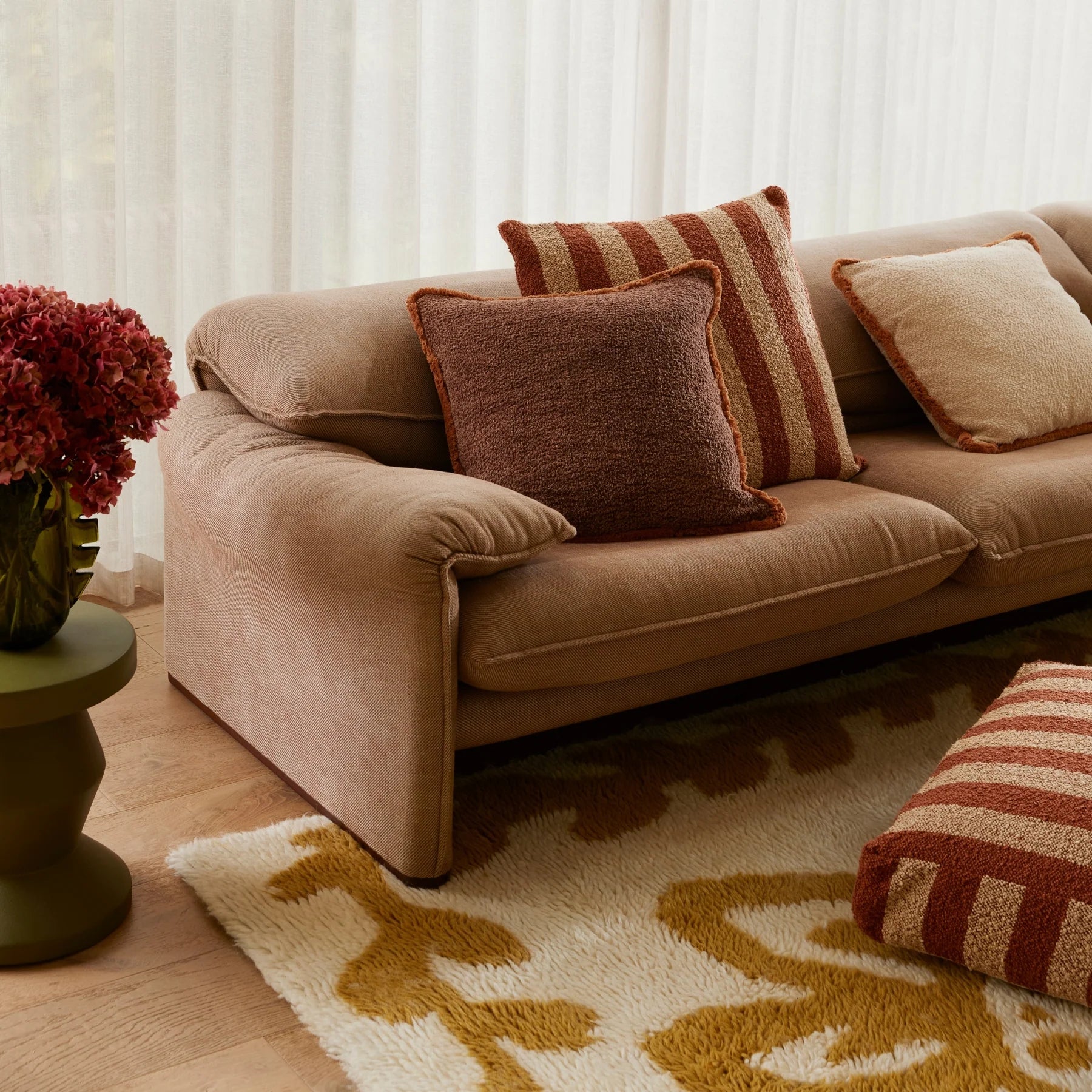 Bonnie & Neil Grain Hazelnut Cushion 50cm