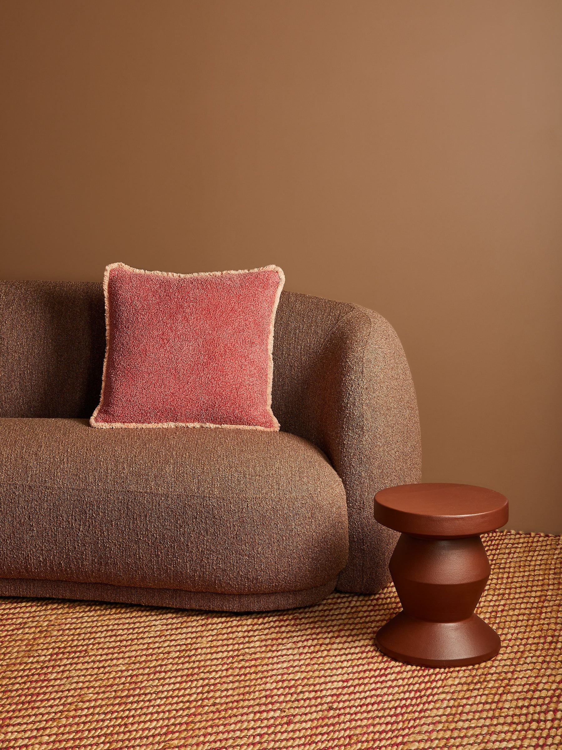 Bonnie & Neil Grain Coral Cotton Cushion 50cm