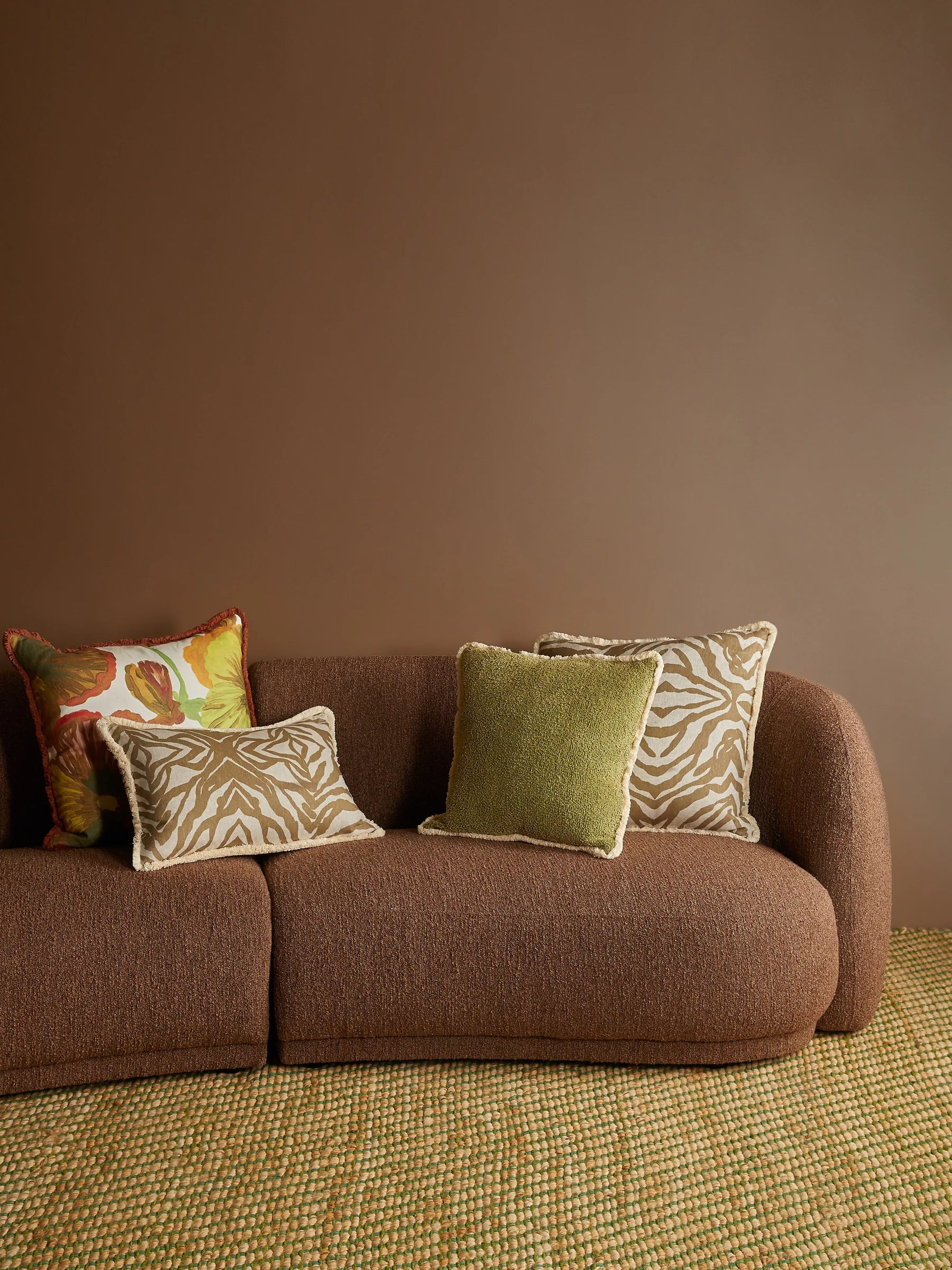 Bonnie & Neil Grain Khaki Cotton Cushion 50cm