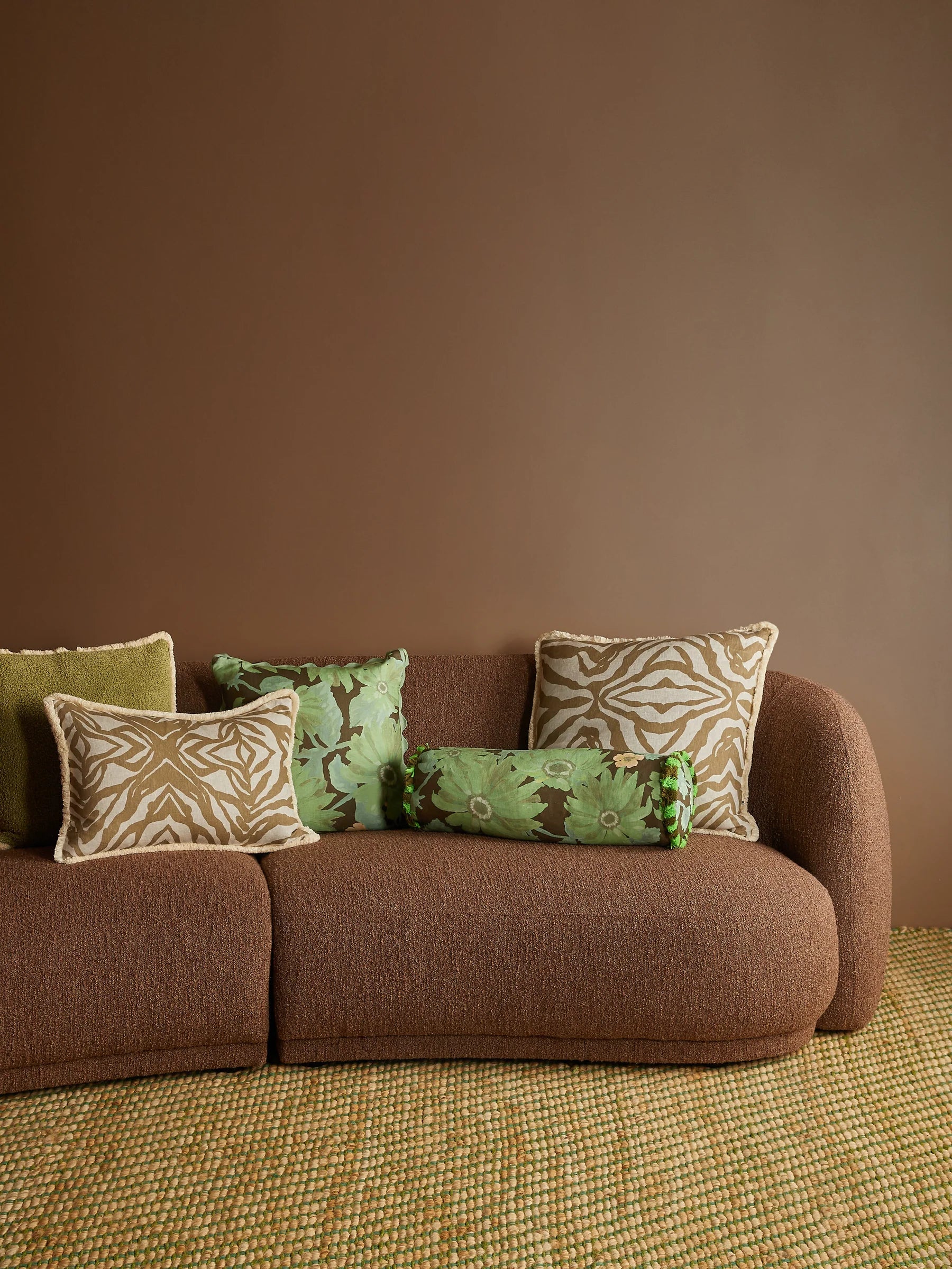 Bonnie & Neil Grain Khaki Cotton Cushion 50cm