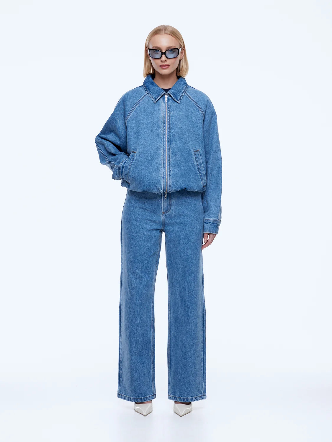ENA PELLY Billy Denim Bomber LIGHT INDIGO