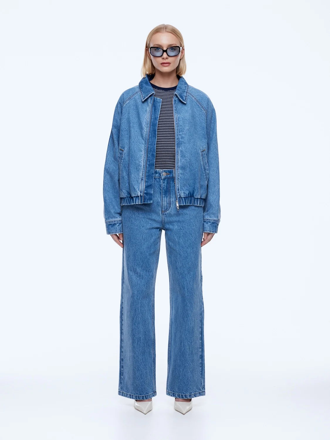 ENA PELLY Billy Denim Bomber LIGHT INDIGO