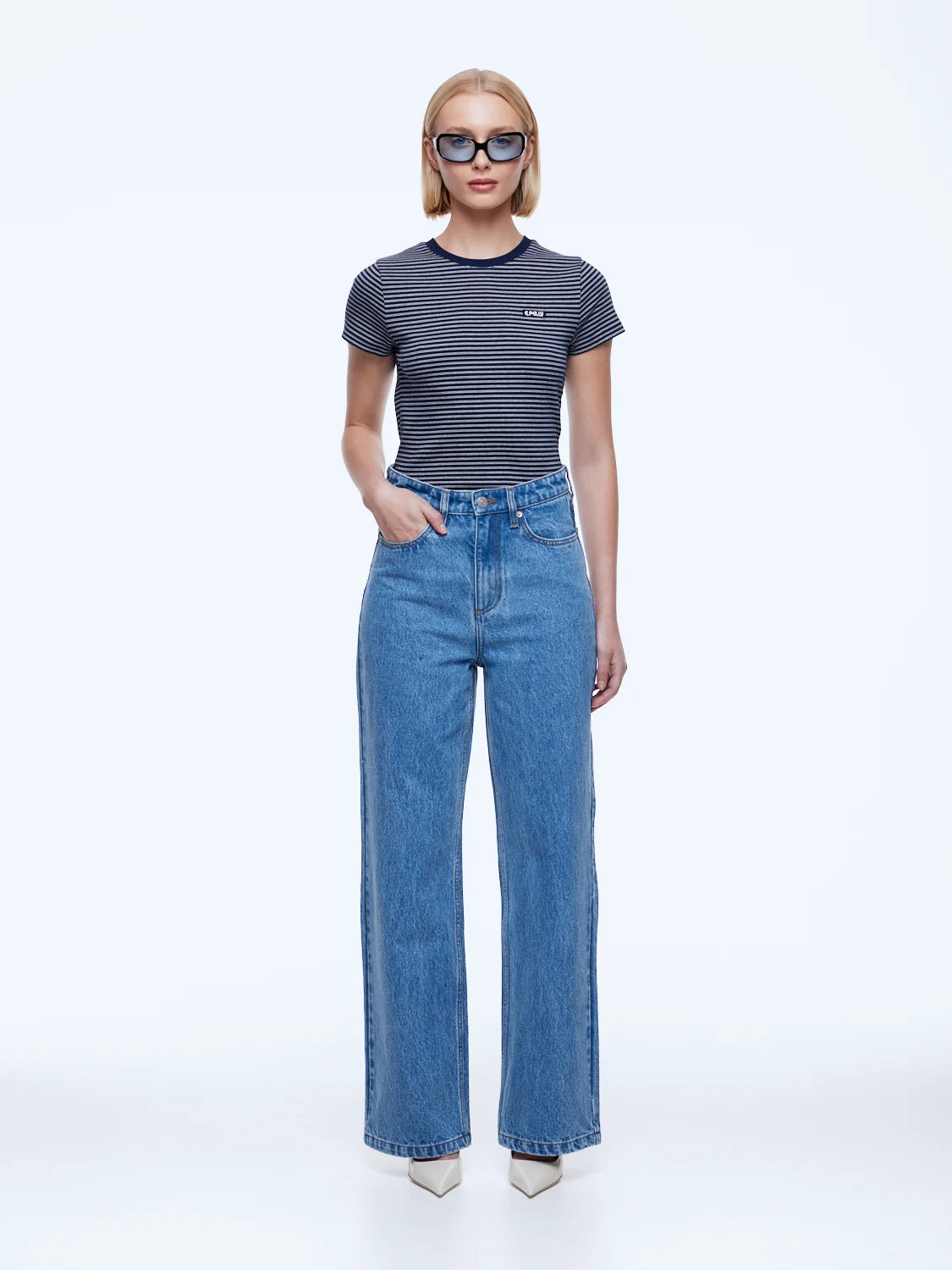 ENA PELLY Letti Straight Leg Jean LIGHT INDIGO