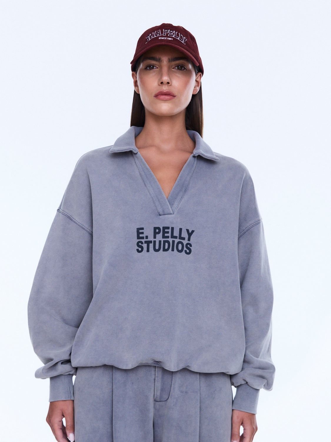 ENA PELLY Iva Jersey Polo DOVE GREY