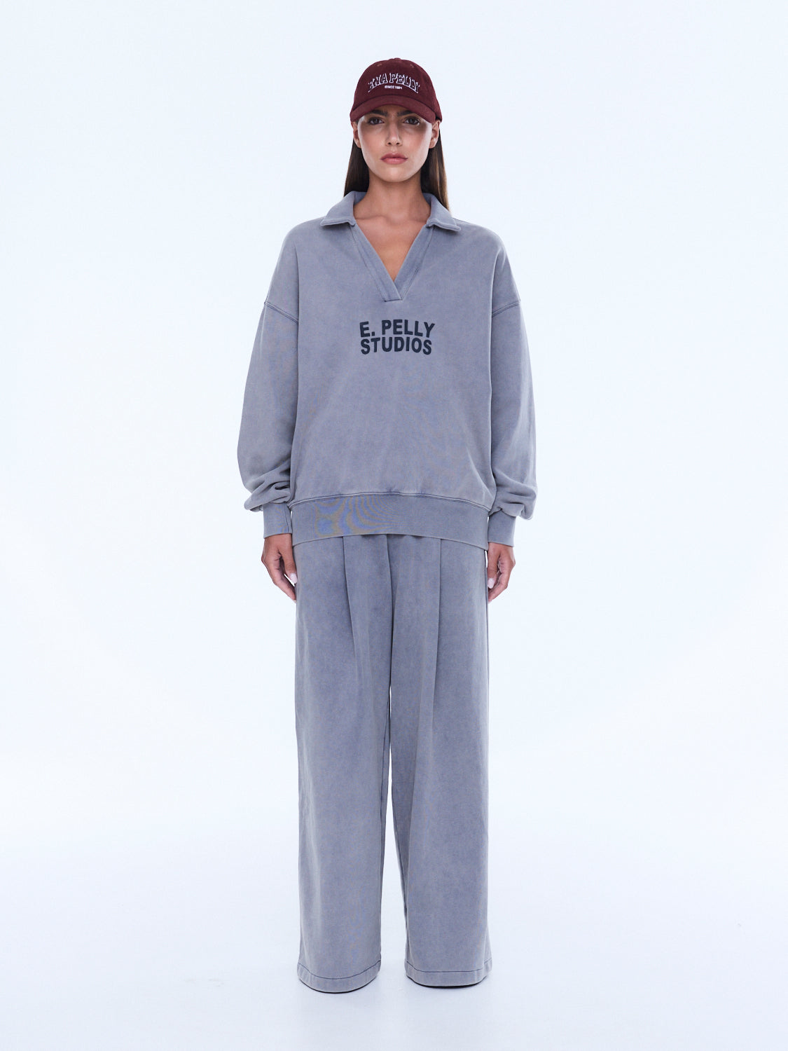 ENA PELLY Iva Jersey Polo DOVE GREY